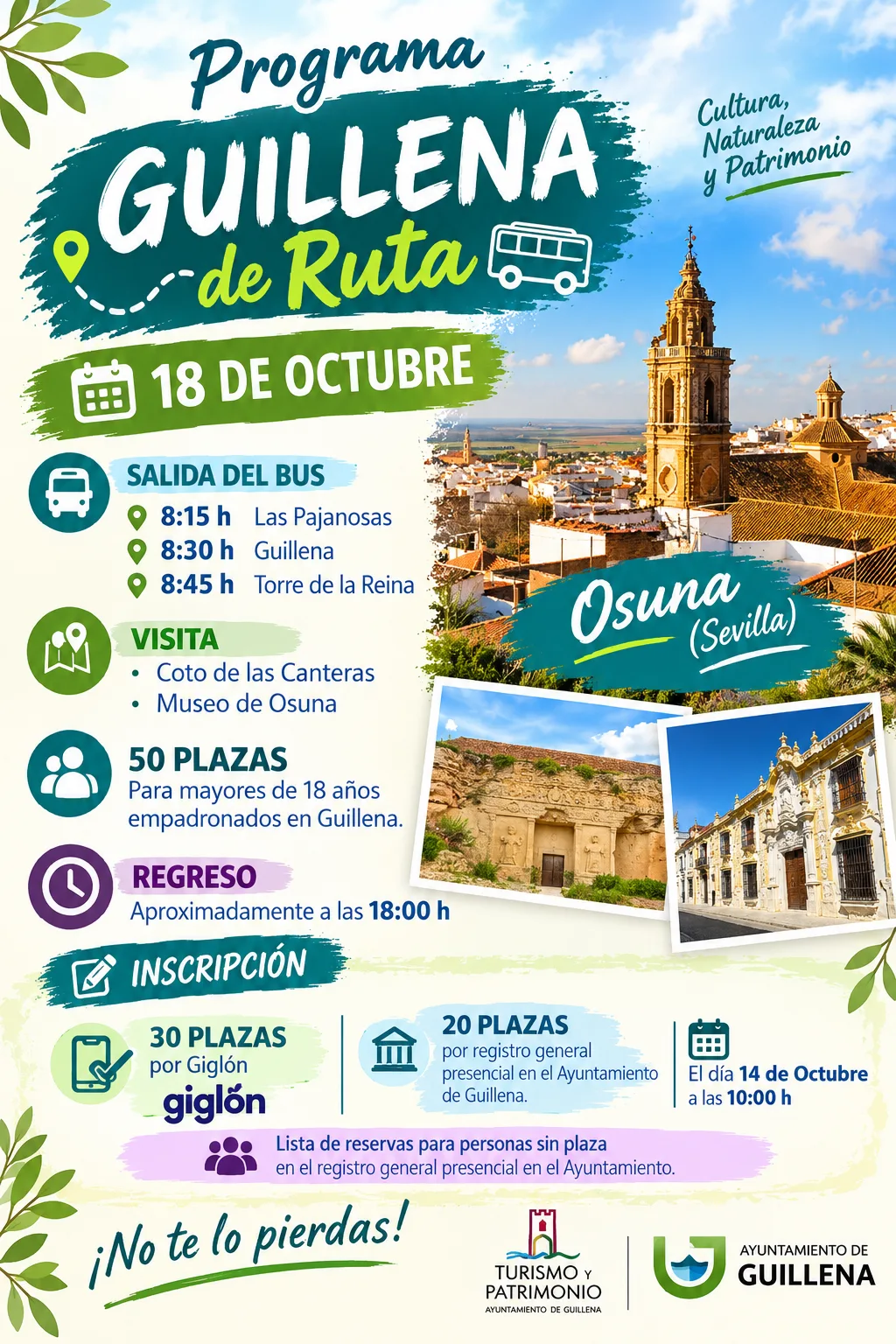 Excursión cultural a Osuna dentro del programa Guillena de Ruta 2026
