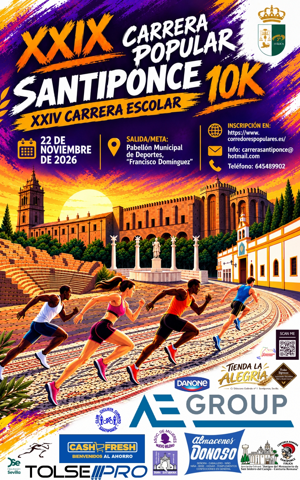 Imagen de la noticia: Santiponce celebra el 22 de noviembre su XXXIX Carrera Popular y la XXIV Carrera Escolar