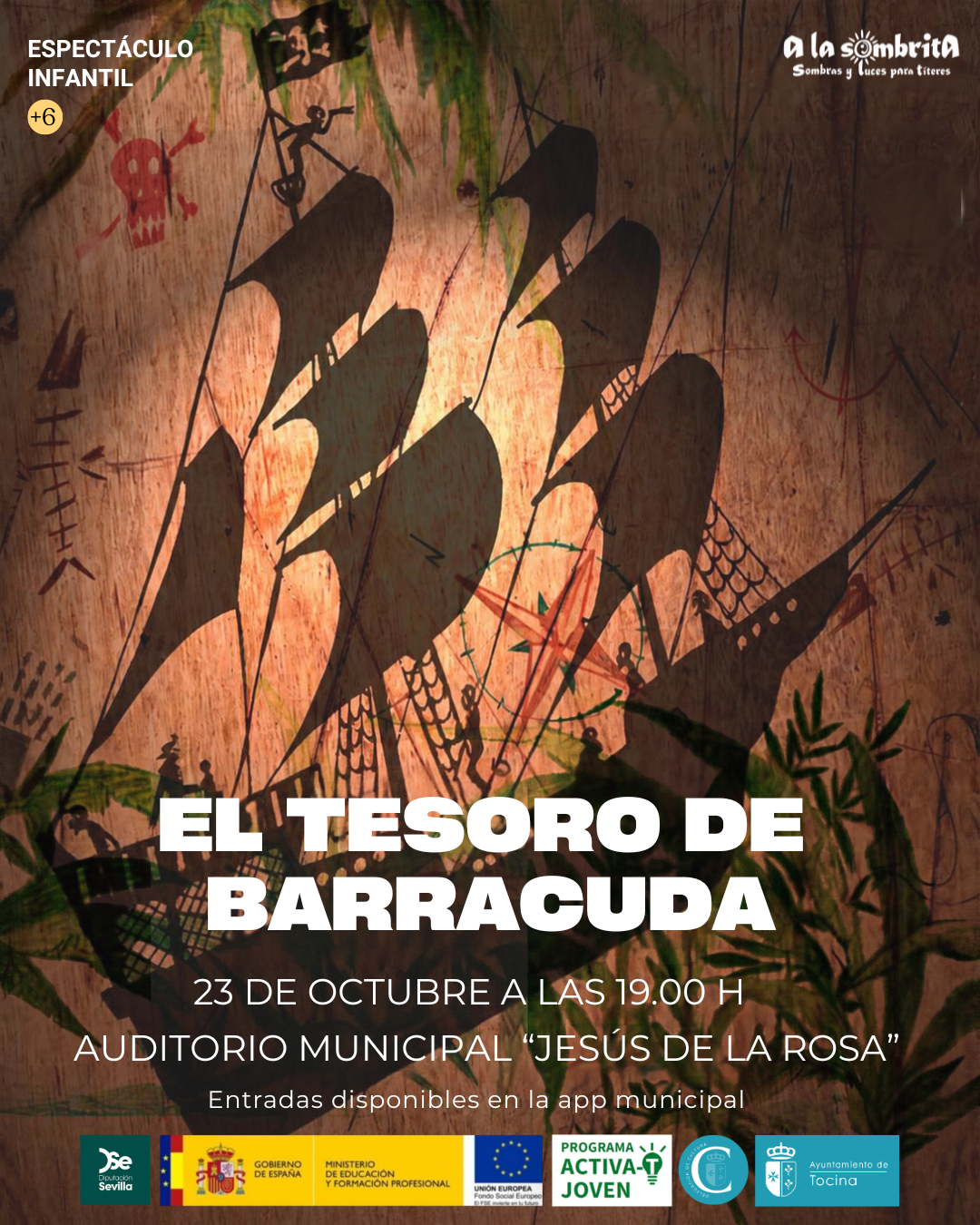 Imagen de la noticia: Tocina abre el martes la venta de entradas para el teatro infantil «El tesoro de Barracuda»
