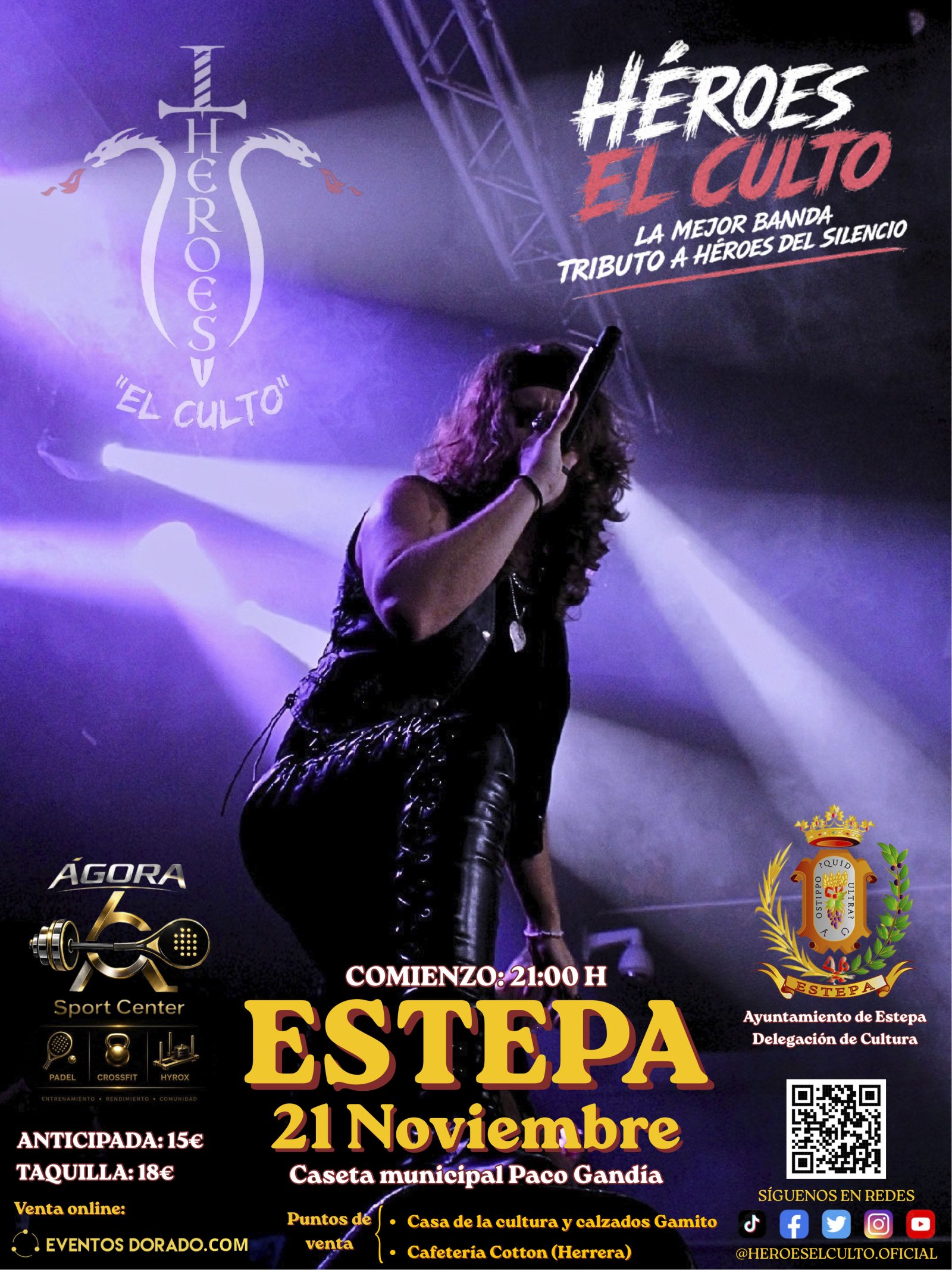 Imagen de la noticia: Estepa acoge el 21 de noviembre el concierto tributo a Héroes del Silencio de Héroes El Culto