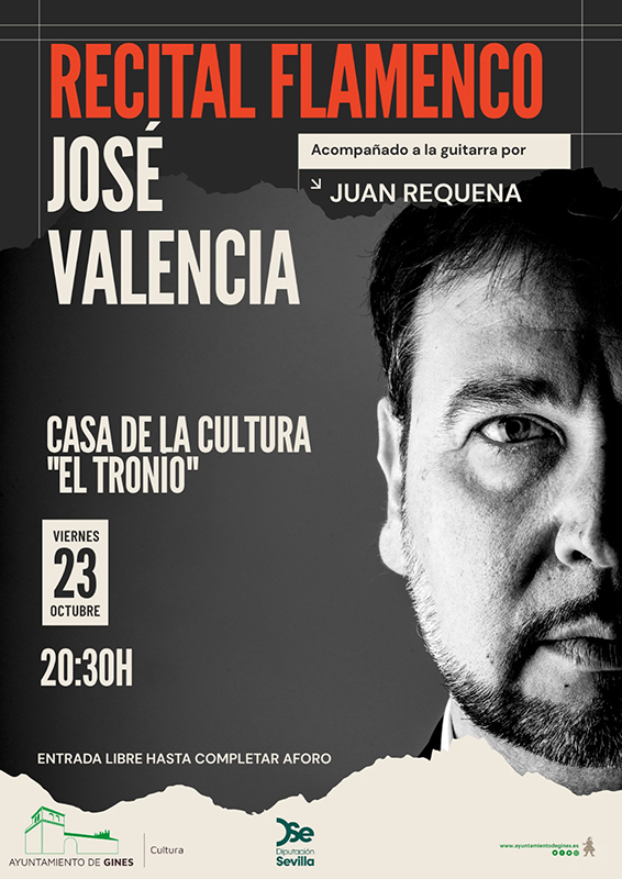 Imagen de la noticia: José Valencia canta gratis en El Tronío de Gines el viernes 23 de octubre