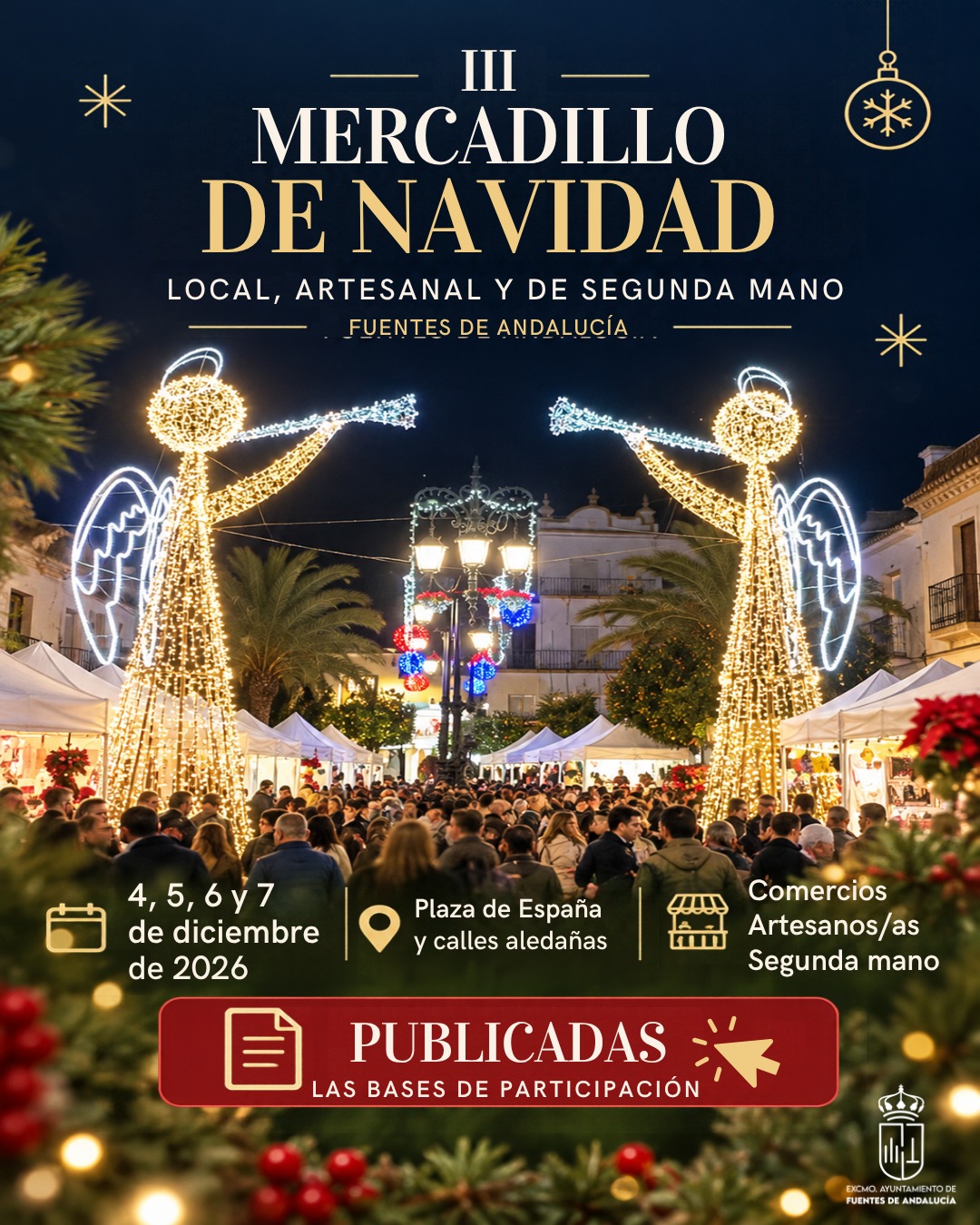 Imagen de la noticia: Fuentes de Andalucía abre la inscripción para su mercadillo de Navidad: 50 euros por carpa