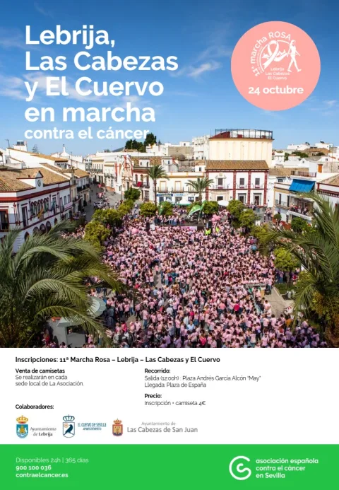 Imagen de la noticia: Lebrija reúne a tres pueblos en la XI Marcha Rosa Comarcal contra el cáncer