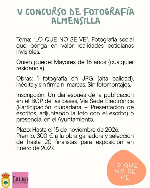 Imagen de la noticia: Almensilla convoca su quinto concurso de fotografía con 300 euros de premio